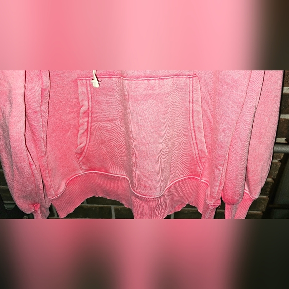 ACID WASH FLEECE HOODIE WITH POCKETS - Picture 5 of 5